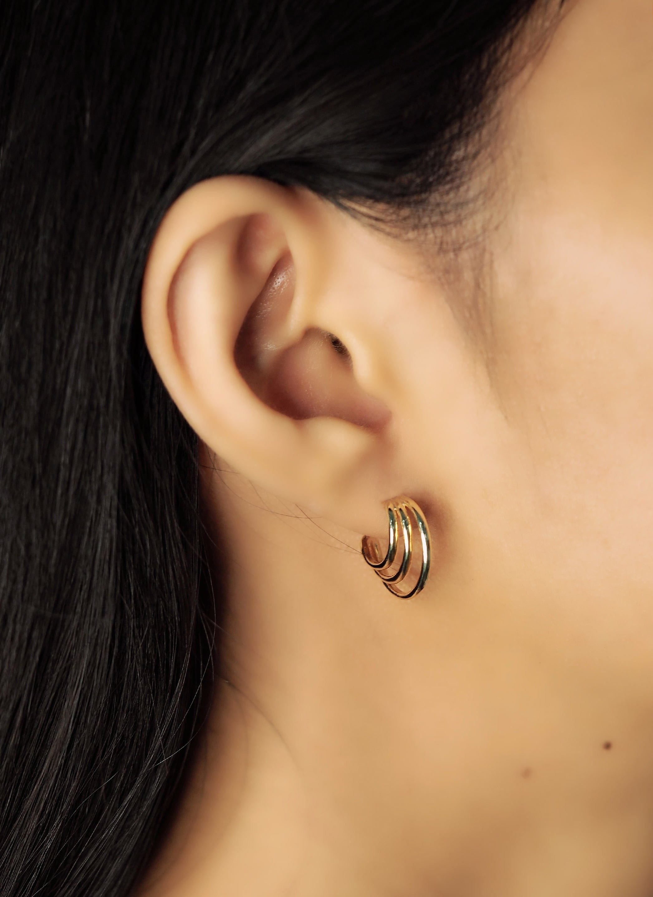 TAI JEWELRY Earrings Trinity Stacked Hoops