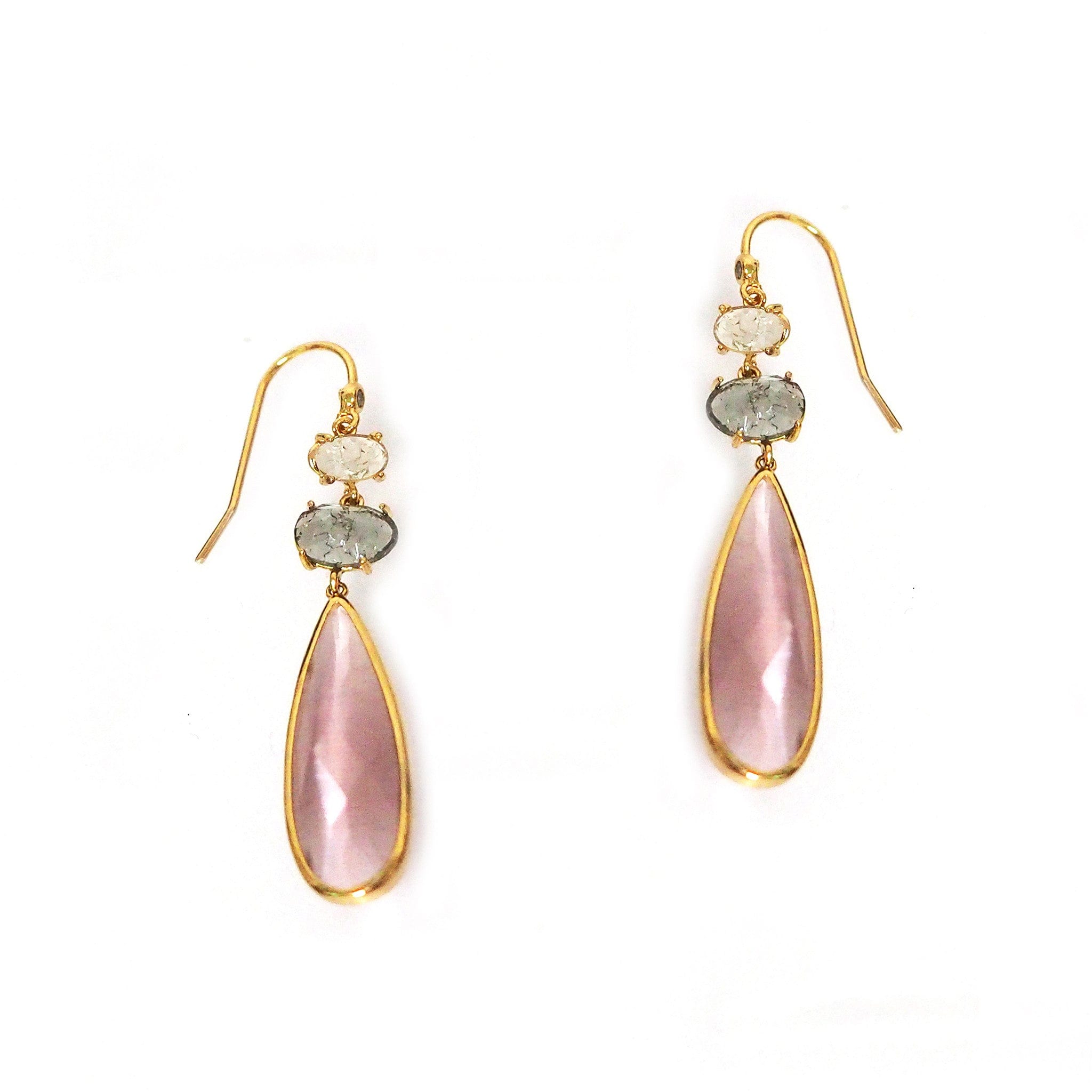 TAI JEWELRY Earrings Triple Stone Tear Drop Earrings