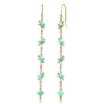 TAI JEWELRY | Turquoise CZ Linear Drop Earrings | Earrings |