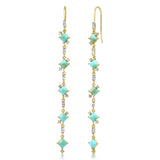 TAI JEWELRY | Turquoise CZ Linear Drop Earrings | Earrings |