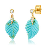 TAI JEWELRY Earrings Turquoise Feather Drop Earrings