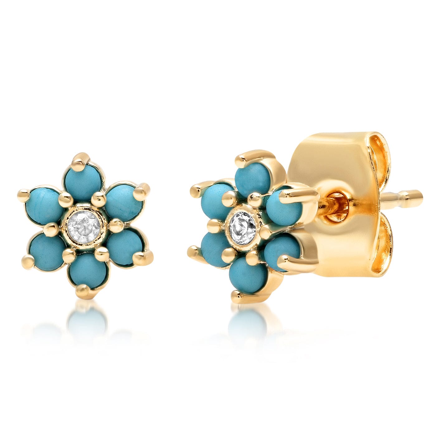 TAI JEWELRY Earrings Turquoise Flower Studs