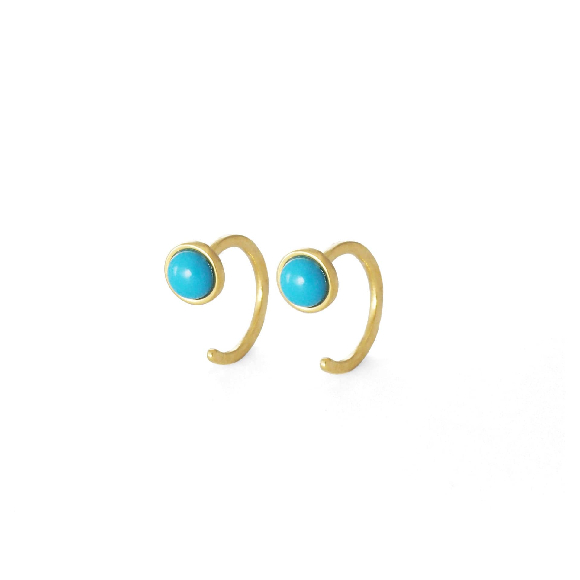 TAI JEWELRY Earrings TURQUOISE Turquoise Huggie Earrings
