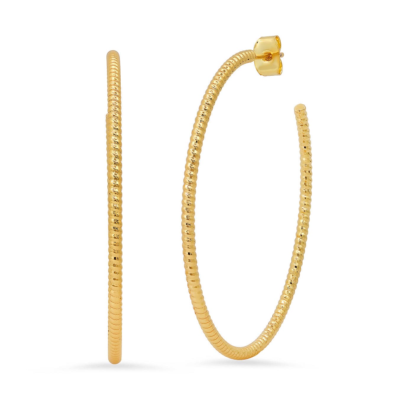 TAI JEWELRY Earrings Twisted Extra Large Gold Hoops