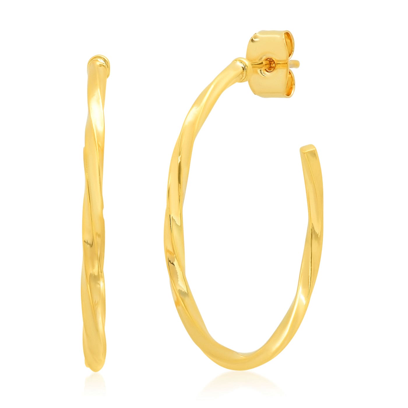 TAI JEWELRY Earrings Twisted Gold Hoop Earring