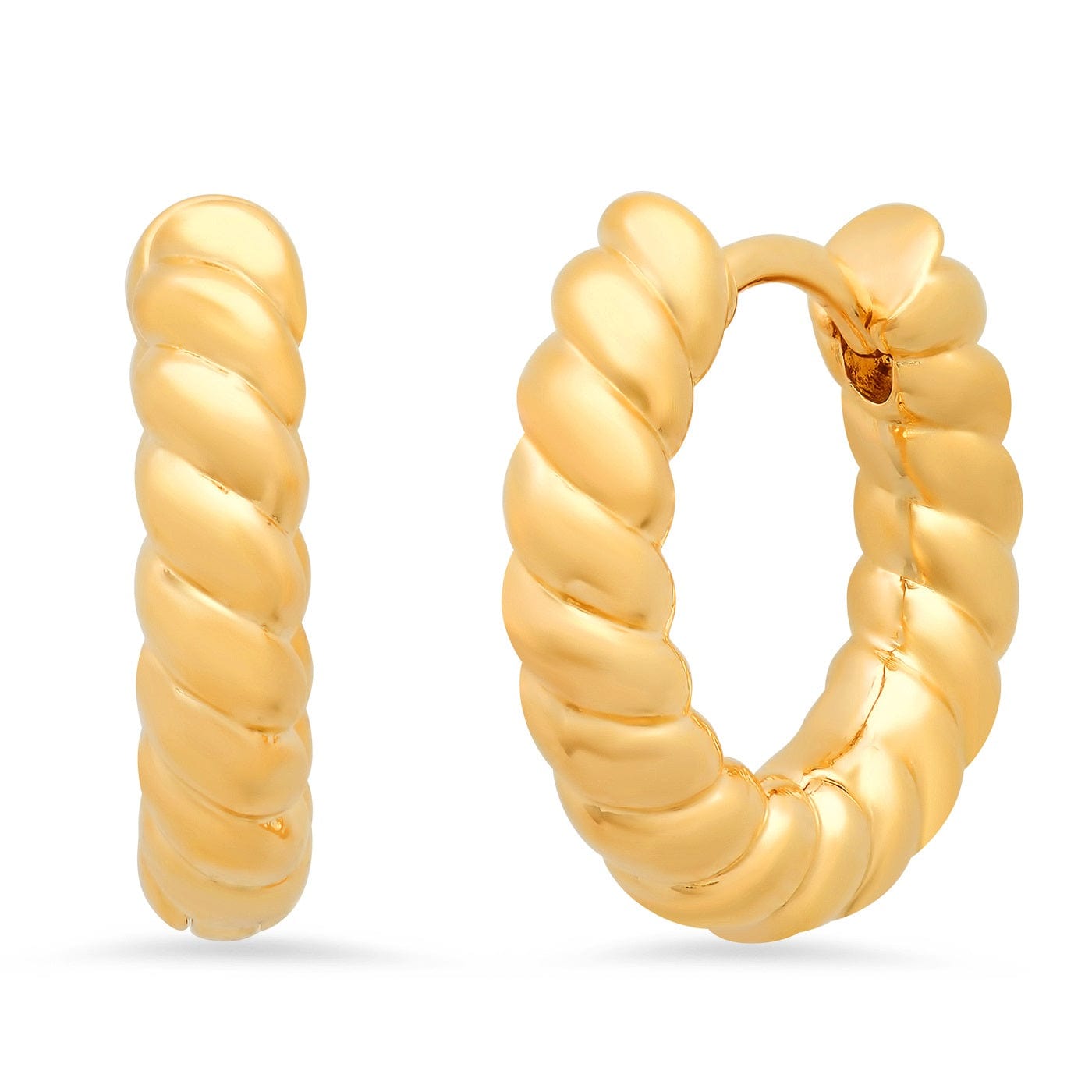 TAI JEWELRY Earrings Gold Twisted Huggie