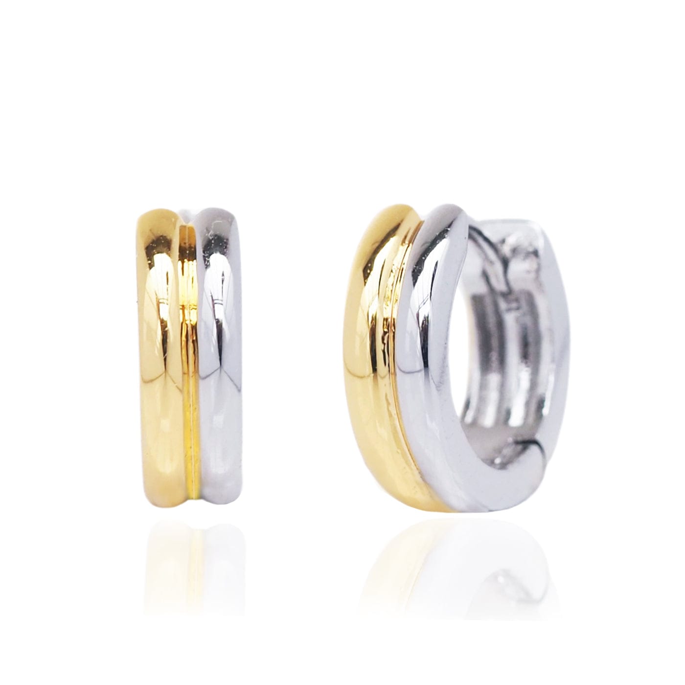 14K Gold Diamond Double Huggie Hoop Earrings – Baby Gold 14K Gold Diamond Double Huggie Hoop Earrings – Baby Gold