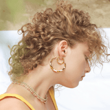 TAI JEWELRY Earrings Wavy Gold Hoops