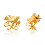 TAI JEWELRY | Whimsical Enamel Bird and Flower Studs | Earrings |