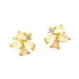 TAI JEWELRY Earrings White Rock Crystal Flower Post Earring