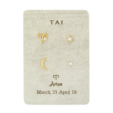 TAI JEWELRY Earrings Aries Zodiac Celestial Stud Pack