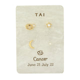 TAI JEWELRY Earrings Cancer Zodiac Celestial Stud Pack