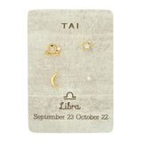 TAI JEWELRY Earrings Libra Zodiac Celestial Stud Pack