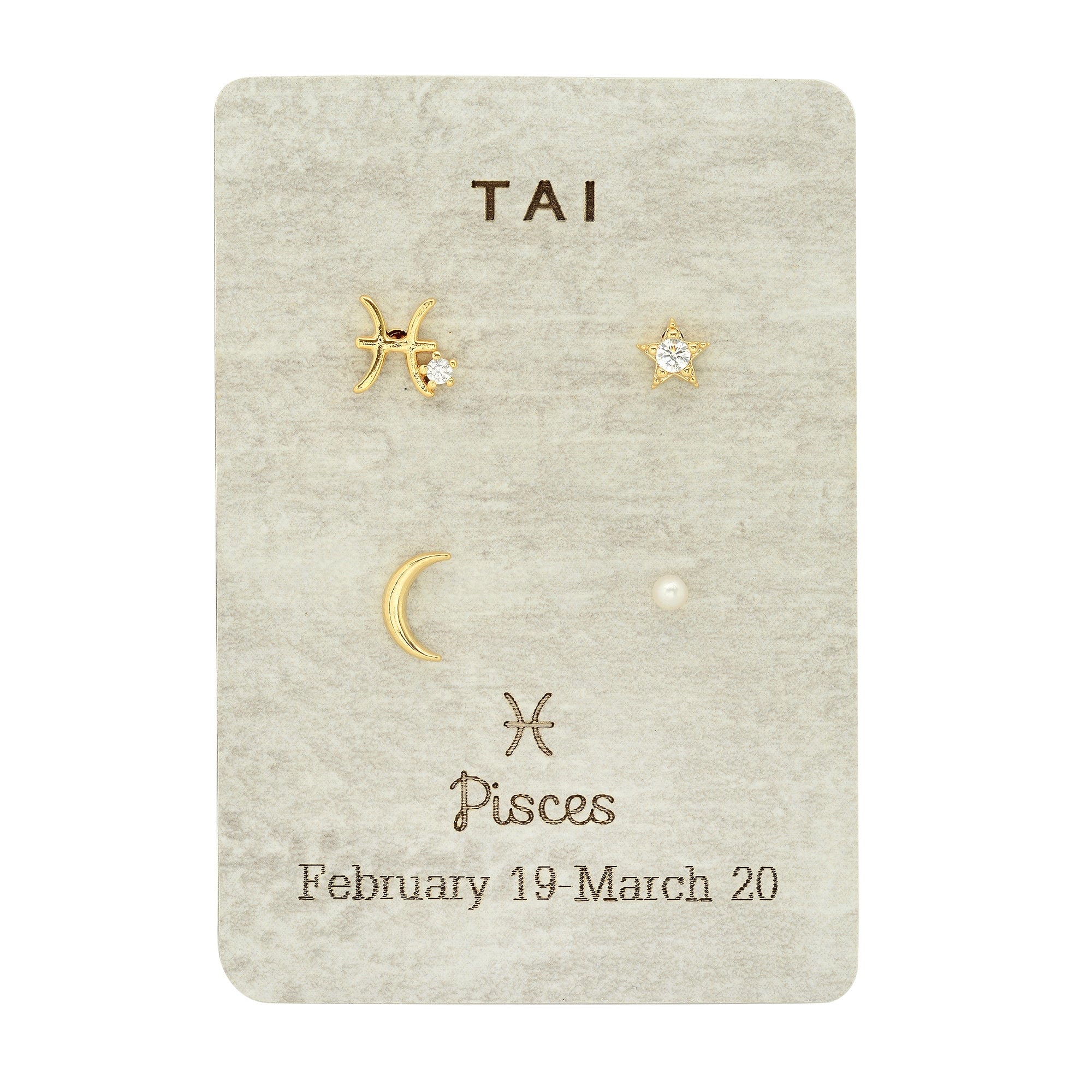 TAI JEWELRY Earrings Pisces Zodiac Celestial Stud Pack