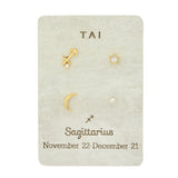 TAI JEWELRY Earrings Sagittarius Zodiac Celestial Stud Pack