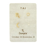 TAI JEWELRY Earrings Scorpio Zodiac Celestial Stud Pack