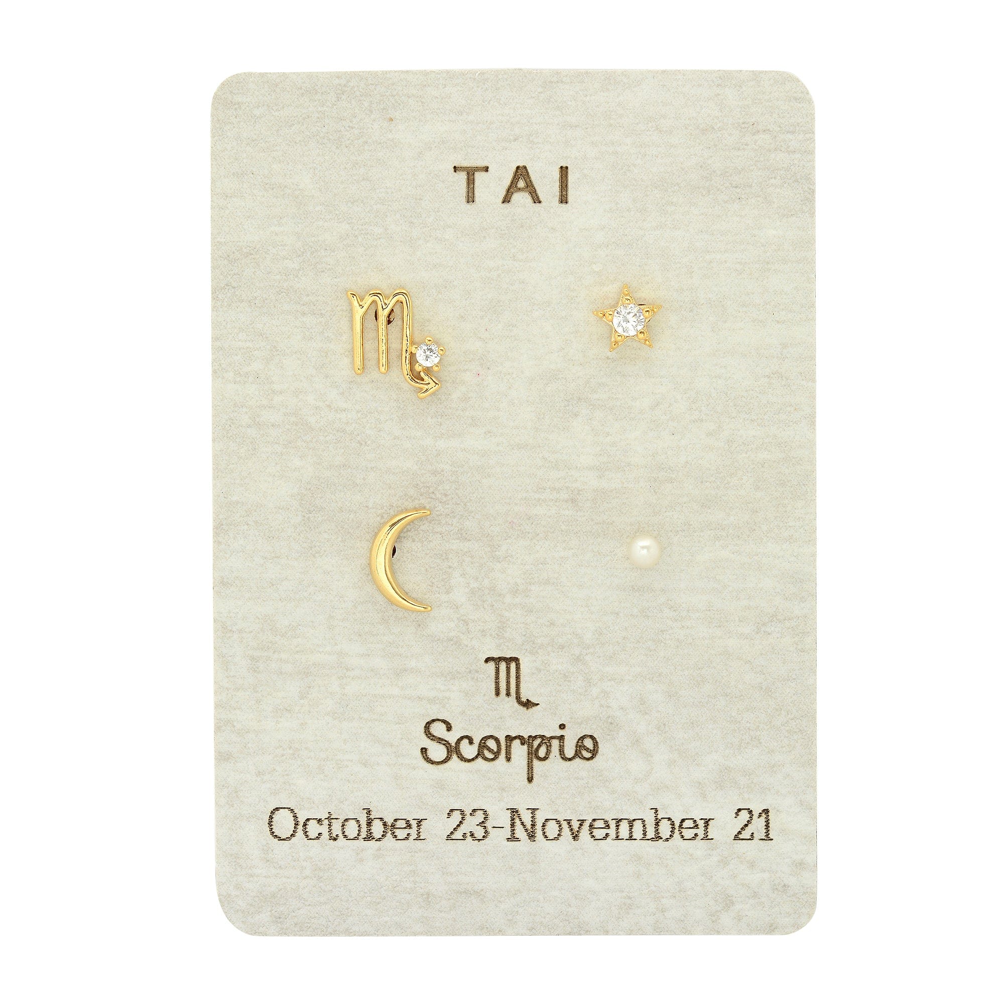 TAI JEWELRY Earrings Scorpio Zodiac Celestial Stud Pack