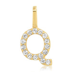 TAI JEWELRY Necklace Q 14K Diamond Pavé Monogram Pendant