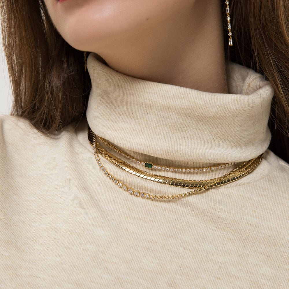 TAI JEWELRY Necklace 6.5MM Gold Snake Chain