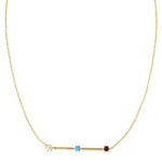 TAI JEWELRY Necklace Bar Necklace With 3 Tiny Stones