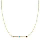 TAI JEWELRY Necklace Bar Necklace With 3 Tiny Stones