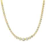 TAI JEWELRY | Bezel Set CZ Graduated Tennis Necklace | Necklace |