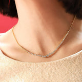 TAI JEWELRY | Bezel Set CZ Graduated Tennis Necklace | Necklace |