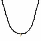 TAI JEWELRY Necklace Black Spinel Necklace with Single CZ Pendant