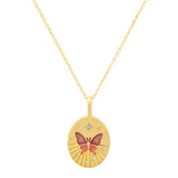 TAI JEWELRY Necklace Butterfly Coin Pendant Necklace