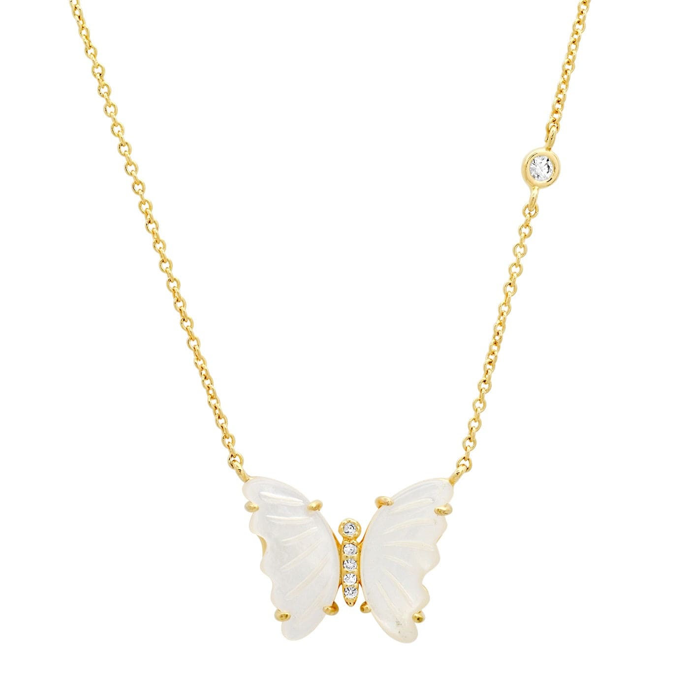 TAI JEWELRY Necklace Carved Butterfly Pendant Necklace