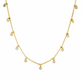 TAI JEWELRY Necklace Gold Vermeil Chain with Bezel Set CZ Stations