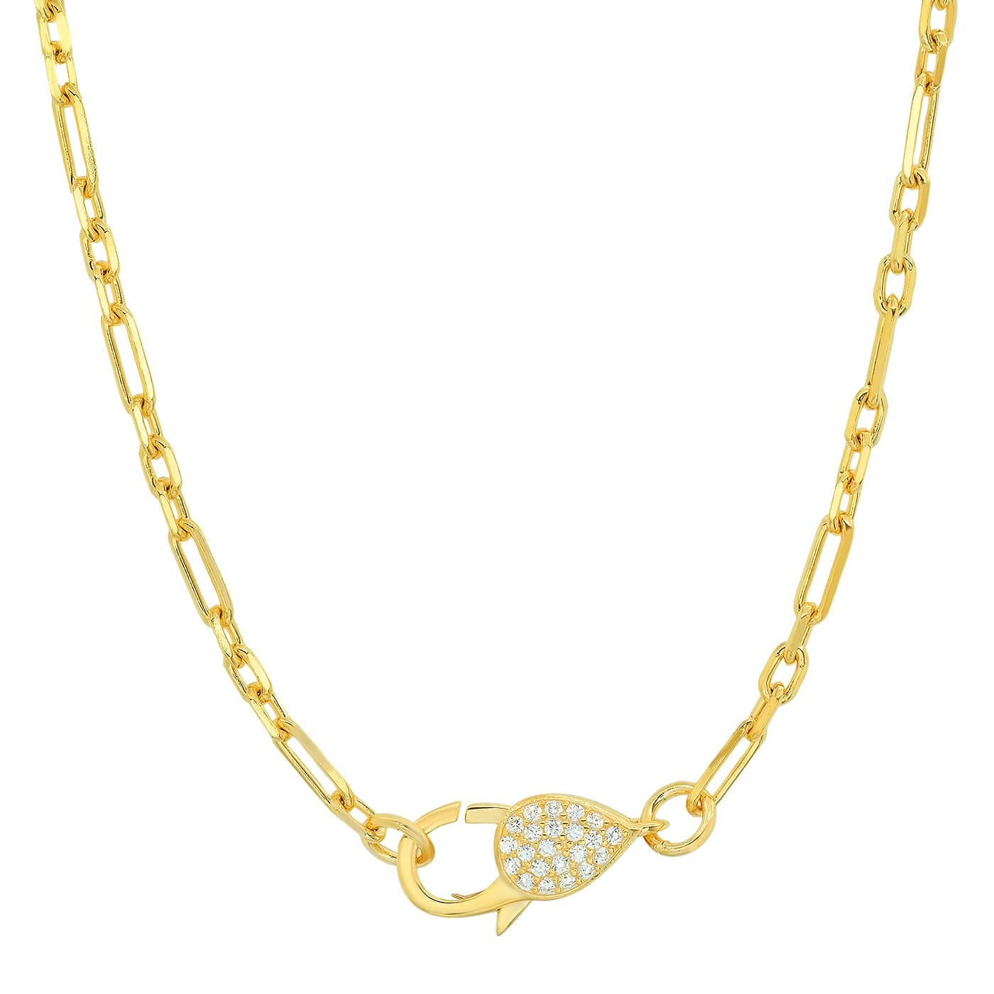 TAI JEWELRY Necklace Chainlink Necklace With Pavé Closure