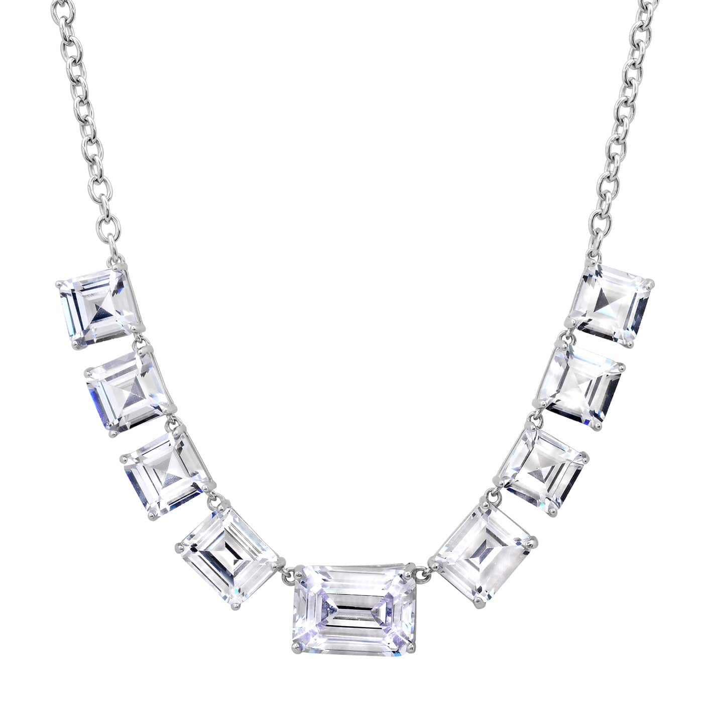 TAI JEWELRY | Chunky Emerald Cut Glass Stone Necklace | Necklace |