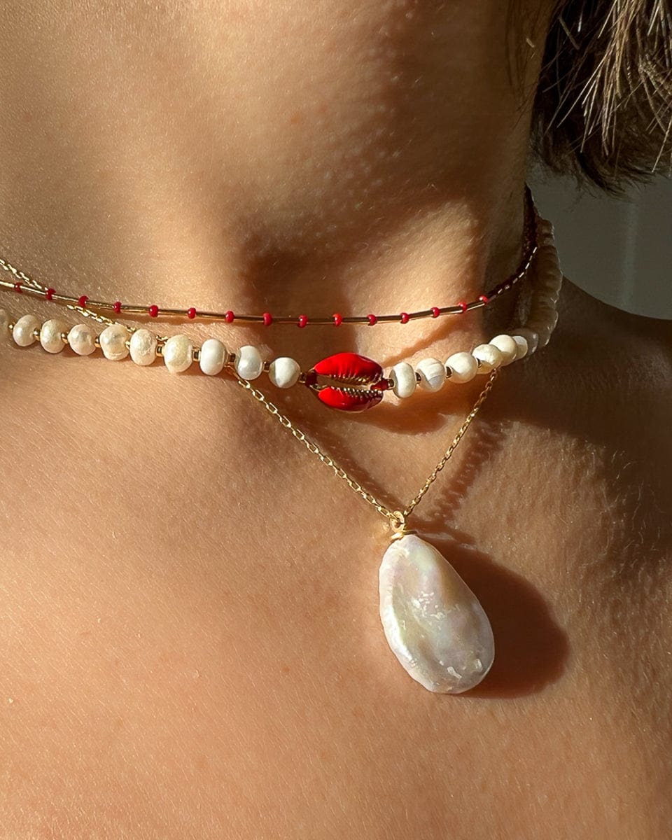 TAI JEWELRY Necklace Cowrie Pearl Beaded Necklace