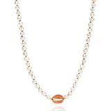 TAI JEWELRY Necklace Peach Cowrie Pearl Beaded Necklace