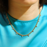 TAI JEWELRY | Statement Curb Chain with Sparkle Drops | Necklace |