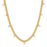 TAI JEWELRY | Statement Curb Chain with Sparkle Drops | Necklace |