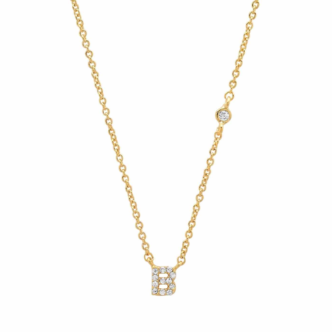 TAI JEWELRY Necklace Gold / B CZ Initial Necklace