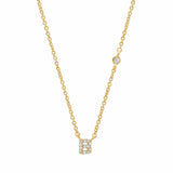 TAI JEWELRY Necklace Gold / B CZ Initial Necklace