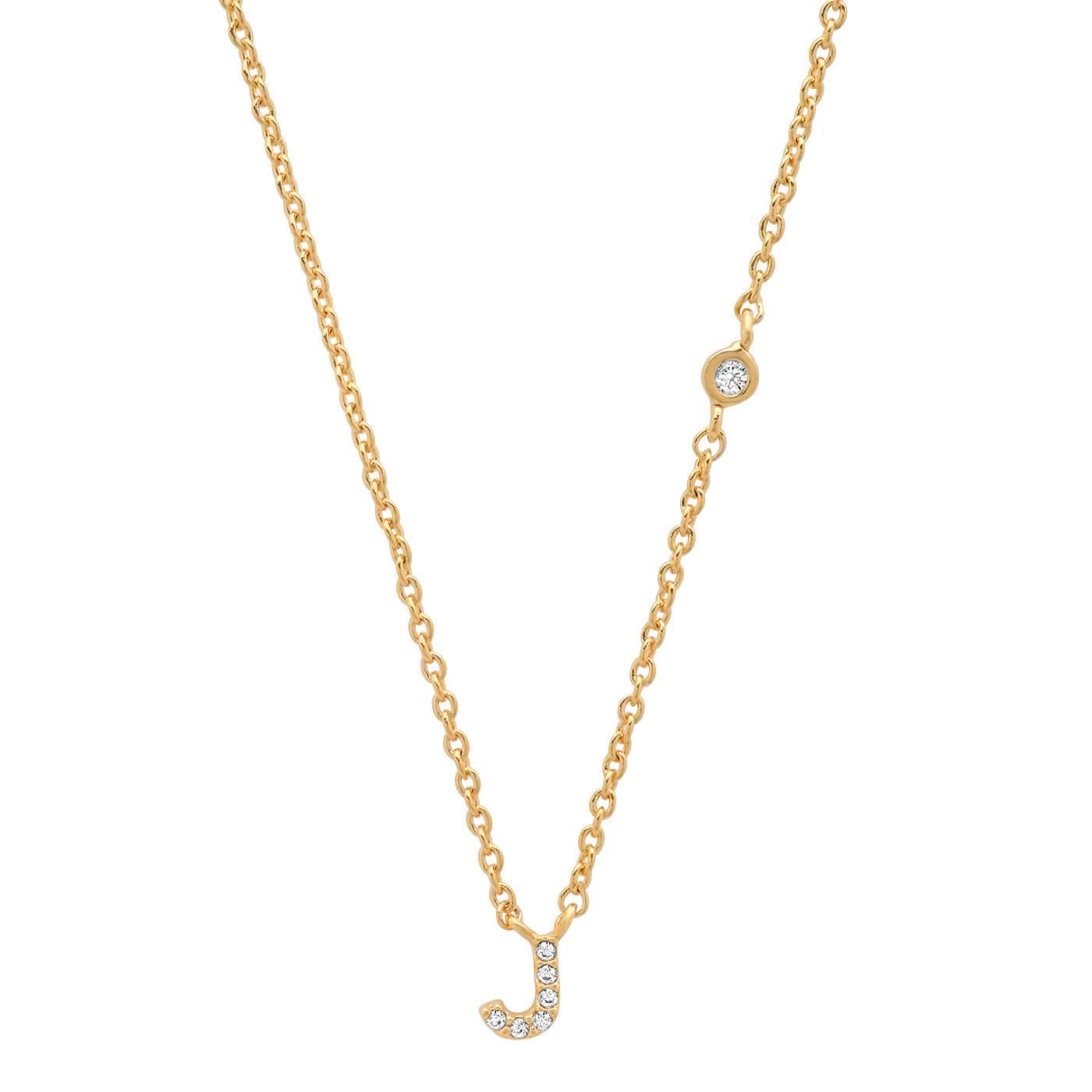 TAI JEWELRY Necklace Gold / J CZ Initial Necklace