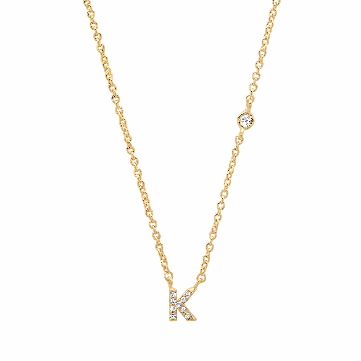 TAI JEWELRY Necklace Gold / K CZ Initial Necklace