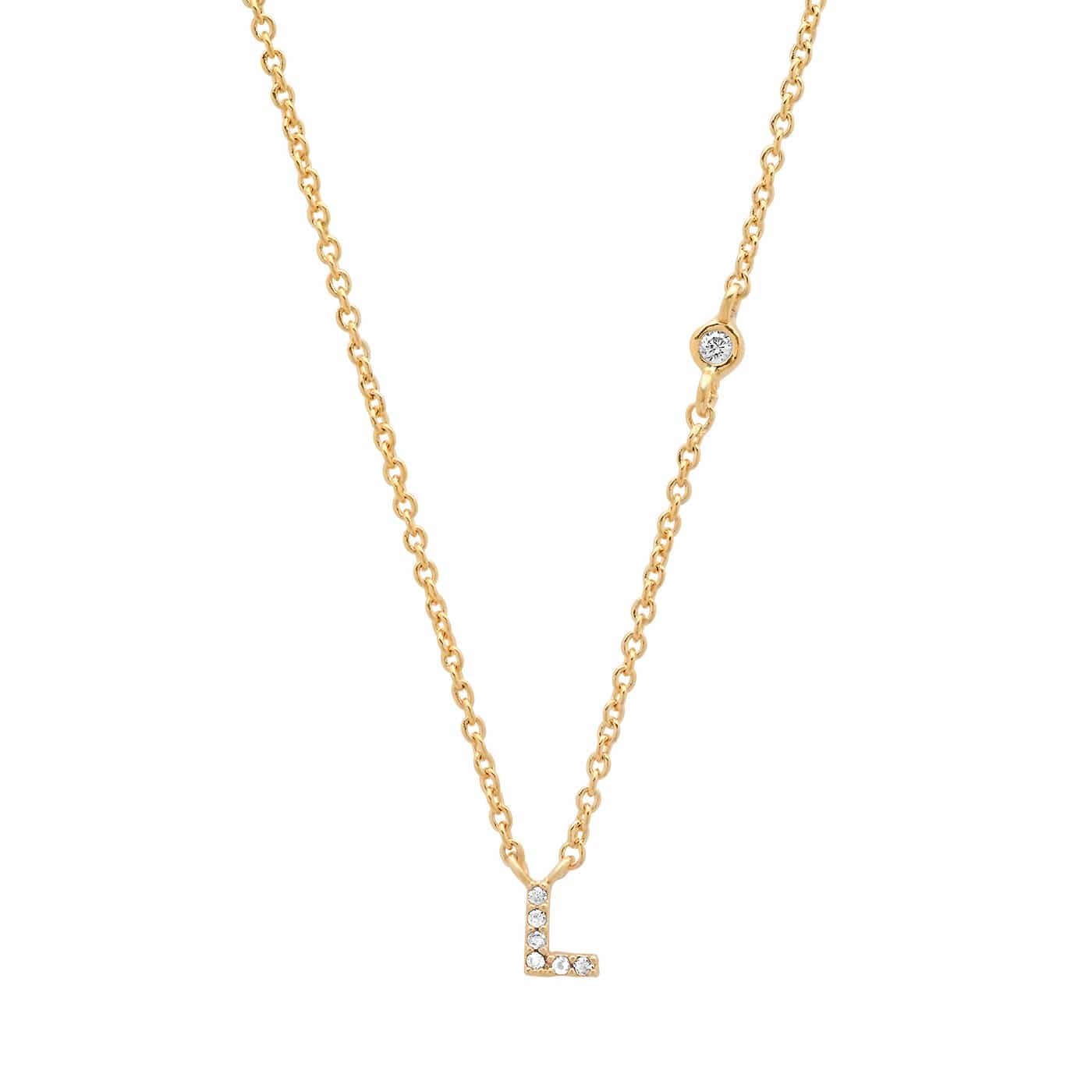 TAI JEWELRY Necklace Gold / L CZ Initial Necklace