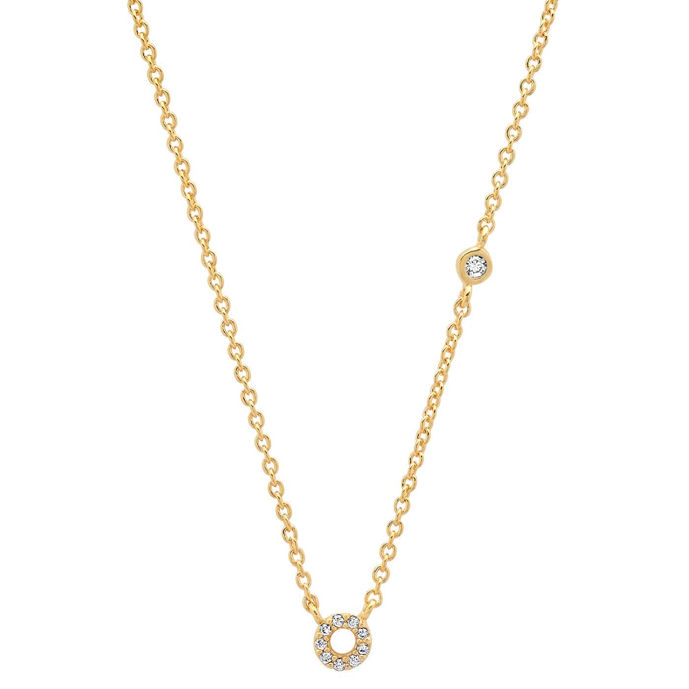 TAI JEWELRY Necklace Gold / O CZ Initial Necklace