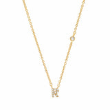 TAI JEWELRY Necklace Gold / R CZ Initial Necklace