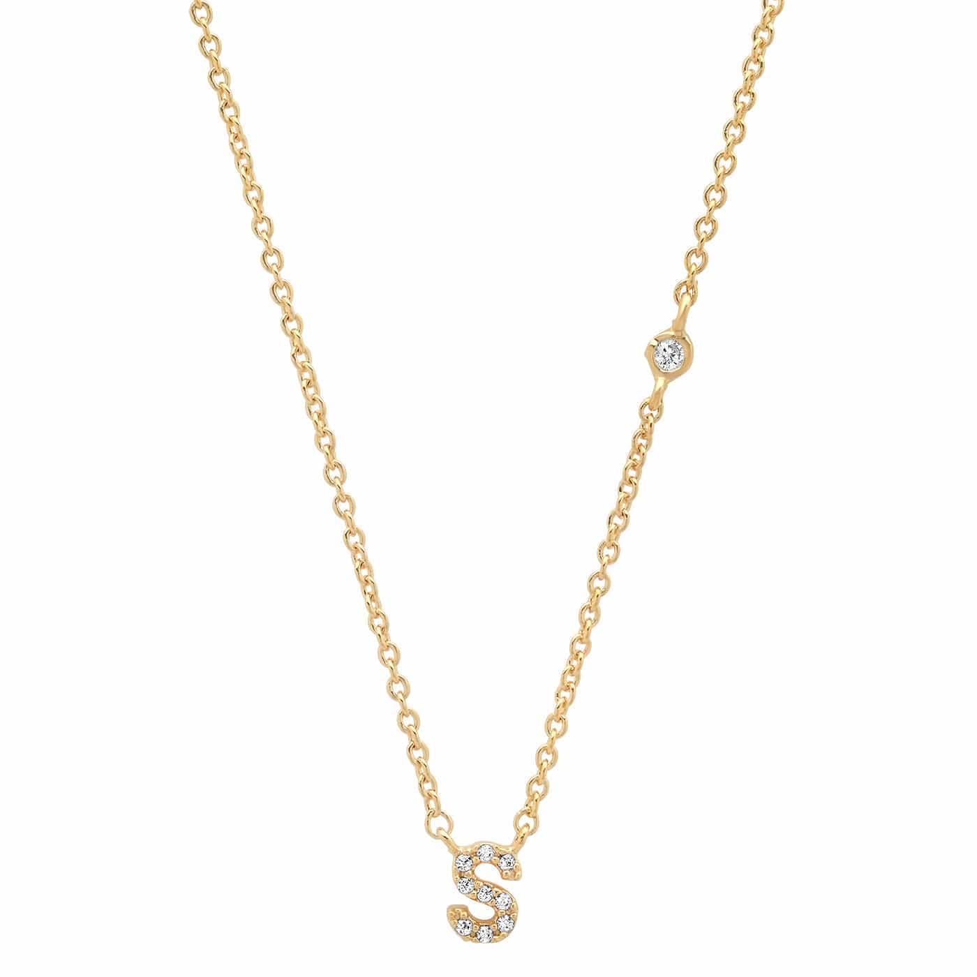 TAI JEWELRY Necklace Gold / S CZ Initial Necklace