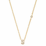 TAI JEWELRY Necklace Gold / S CZ Initial Necklace