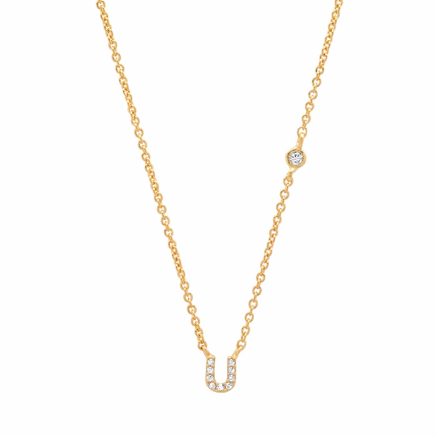 TAI JEWELRY Necklace Gold / U CZ Initial Necklace