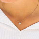 TAI JEWELRY Necklace Cz Wavy Disc Pendant Necklace