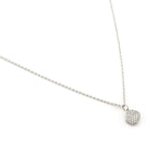 TAI JEWELRY Necklace Silver Cz Wavy Disc Pendant Necklace