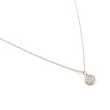 TAI JEWELRY Necklace Silver Cz Wavy Disc Pendant Necklace